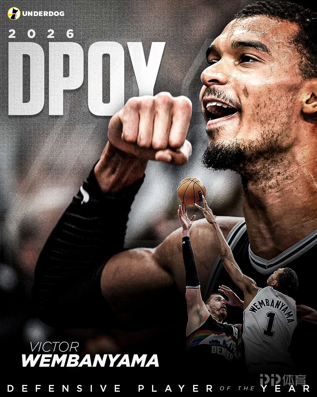 NBA官方：文班亚马全票当选年度最佳防守球员