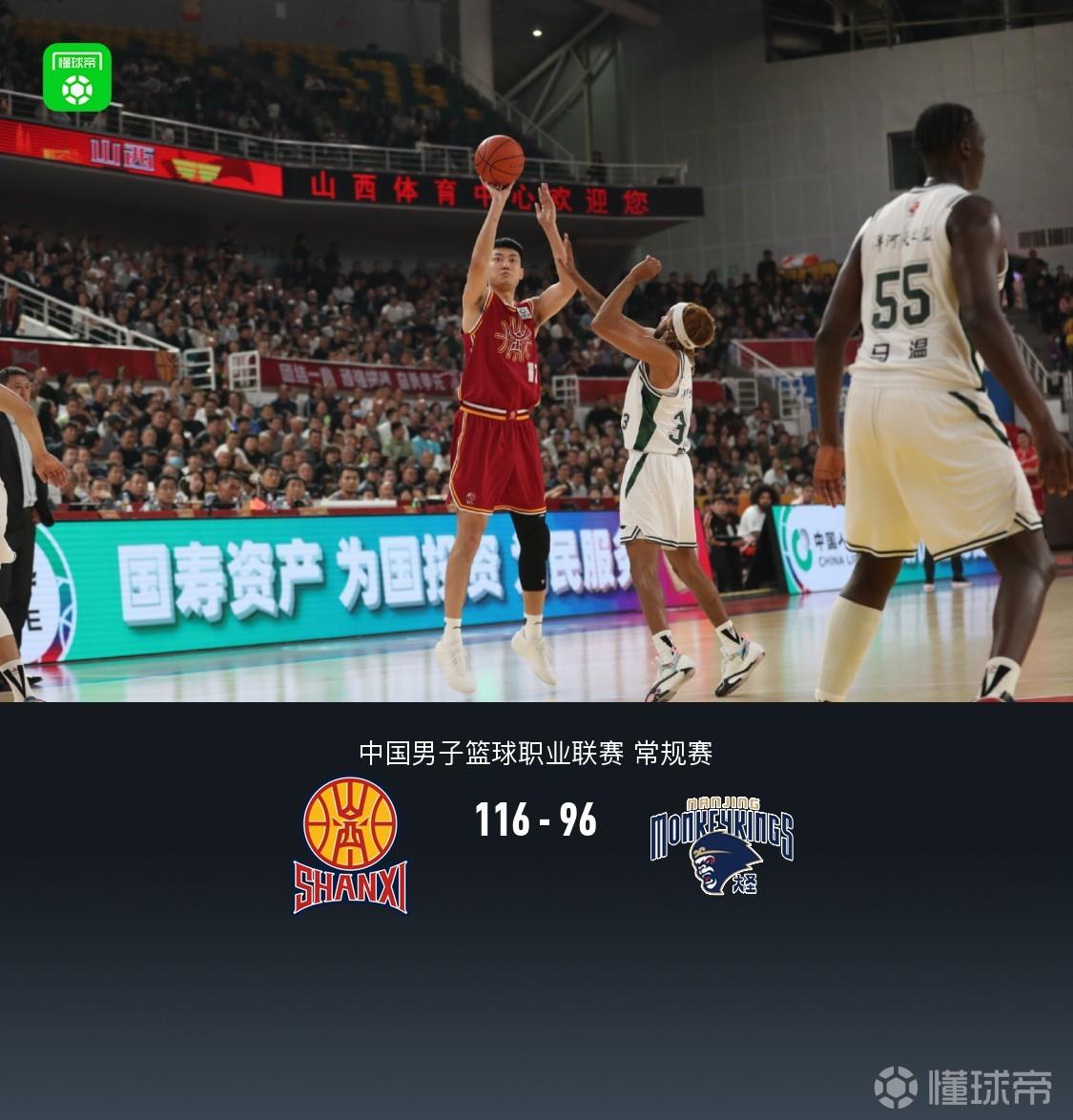 山西116-96大胜同曦锁定第九，奈特41+7+8